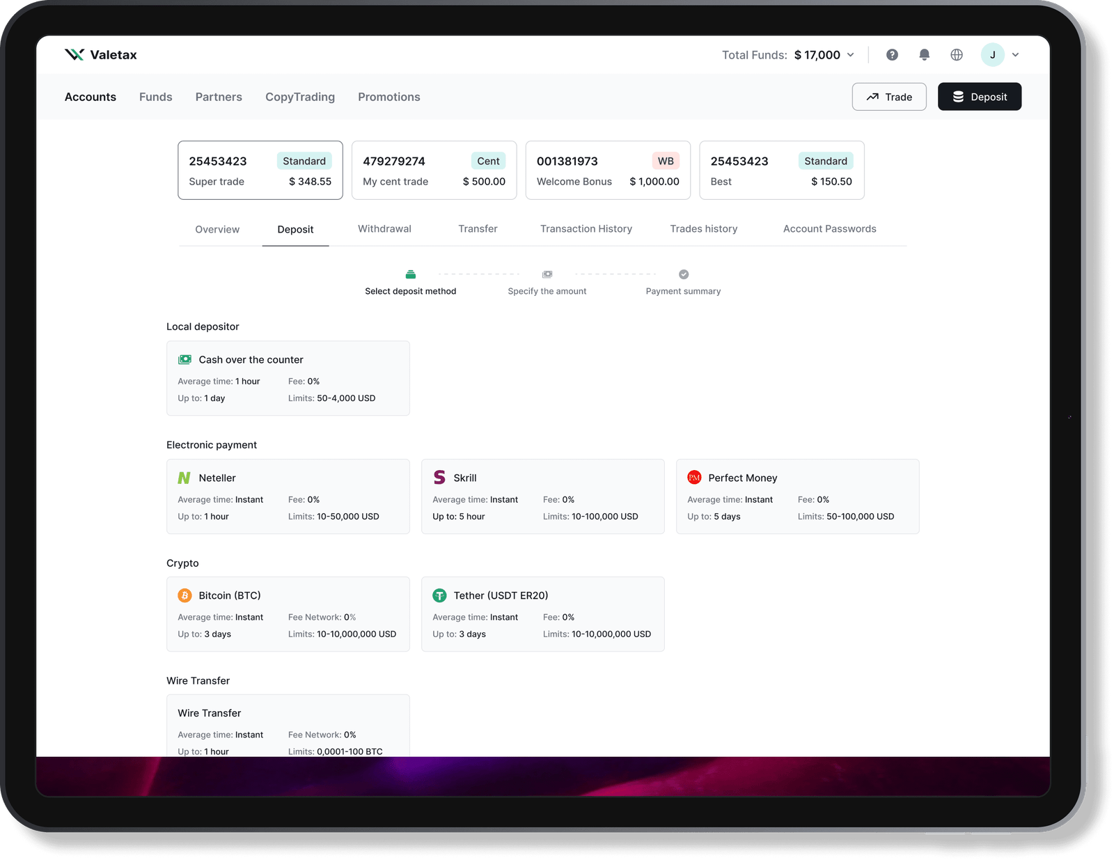 Valetax International Limited Platform Feature 2